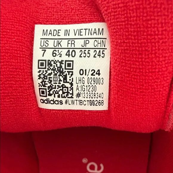 adidas Red and White Campus Suede Sneakers - Picture 2 of 4